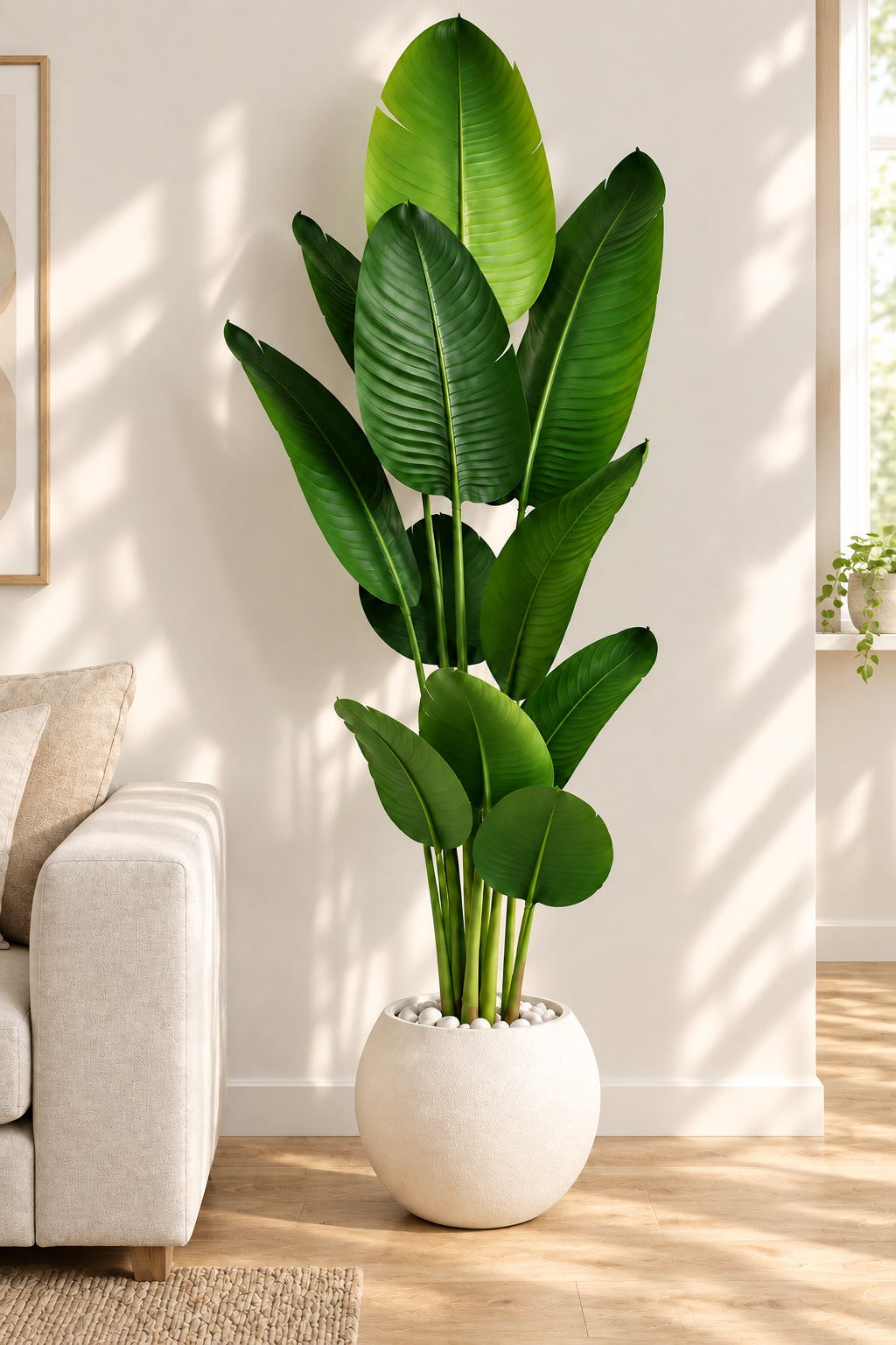 Artificial Banana Leaf Plant | 220 cm | With Basic Pot