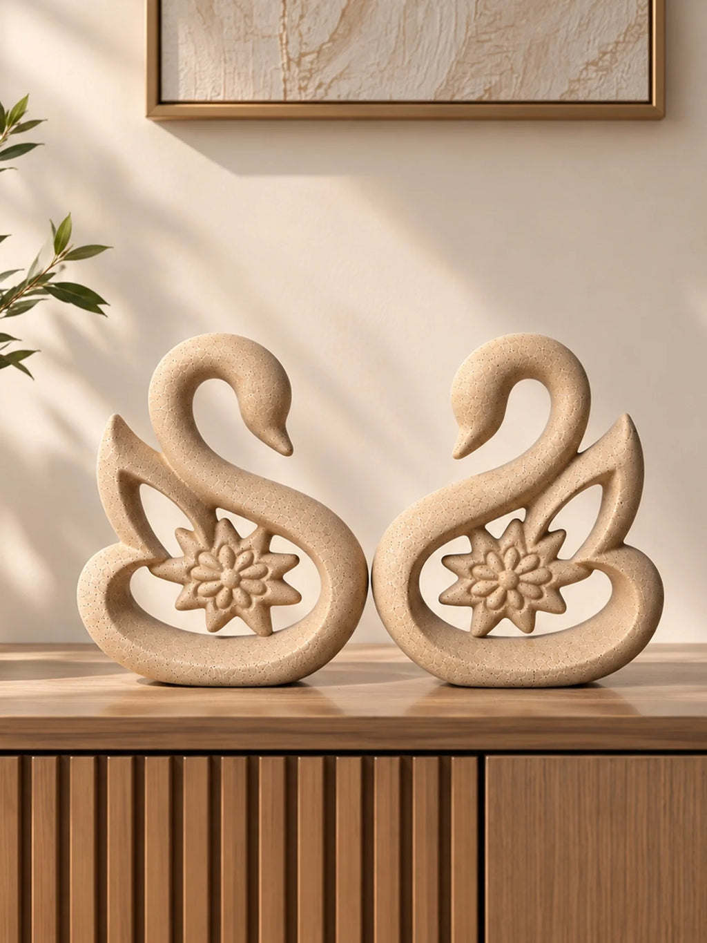 Premium Ceramic Swan Duo