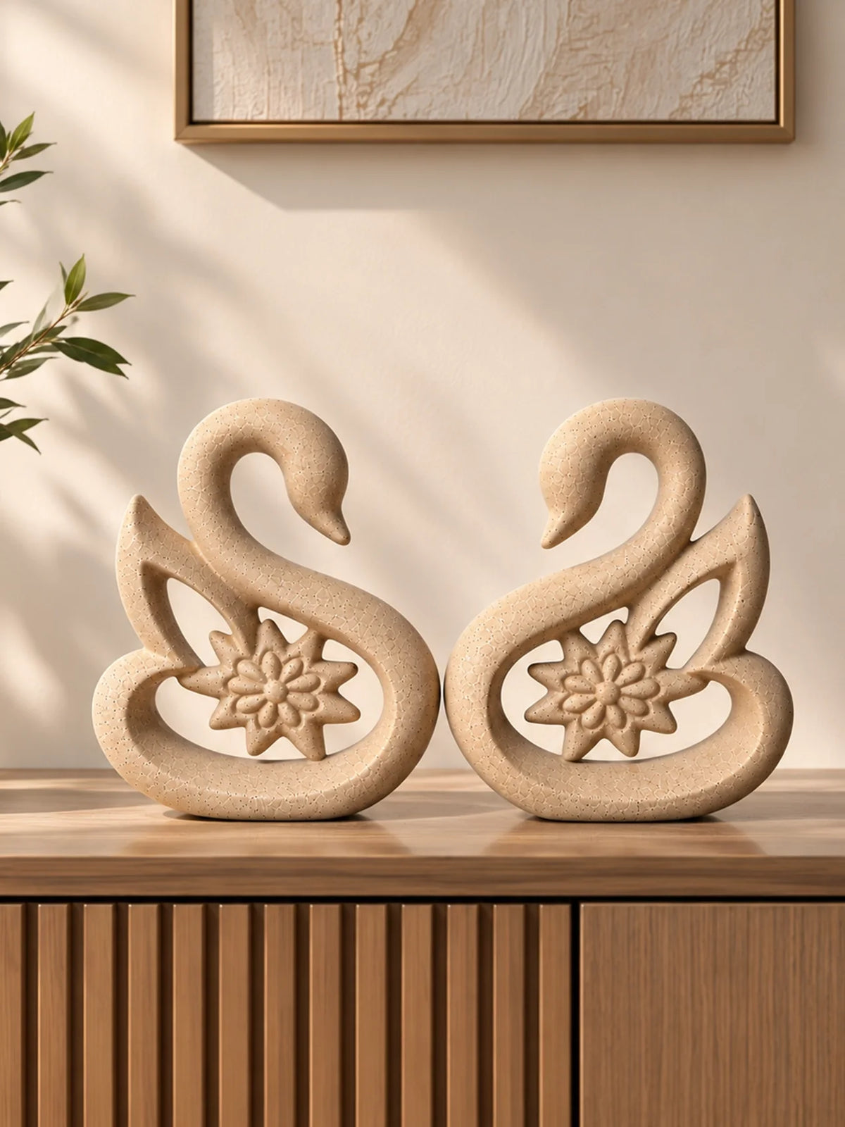 Premium Ceramic Swan Duo