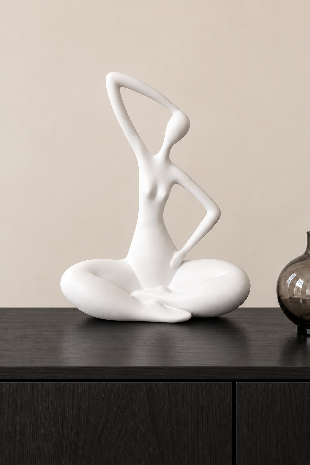 Blissful Yoga Sculpture | White | 25 cm